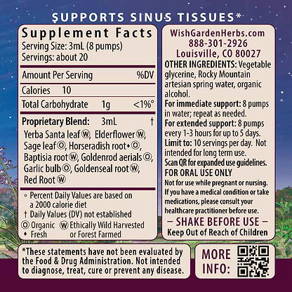 Kick-Ass Sinus Move & Soothe Ingredients & Supplement Facts